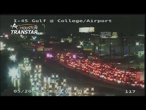 Major crash involving motorcycle, multiple vehicles slows I-45 Gulf Freeway near Monroe