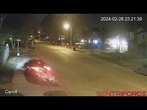 Surveillance video shows speeding car crashing into Cypress, Texas house
