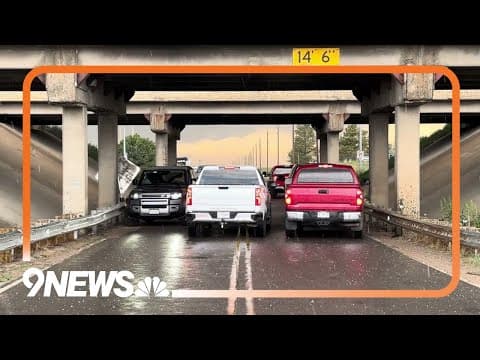 Traffic Jam at Colorado Highway Overpass as Drivers Avoid Hail