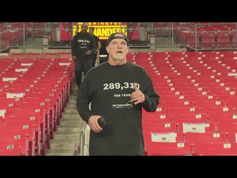Washing Commanders participate in Knapp Stair Climb to raise awareness of distracted driving