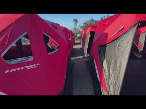 San Diego opens homeless tent shelter