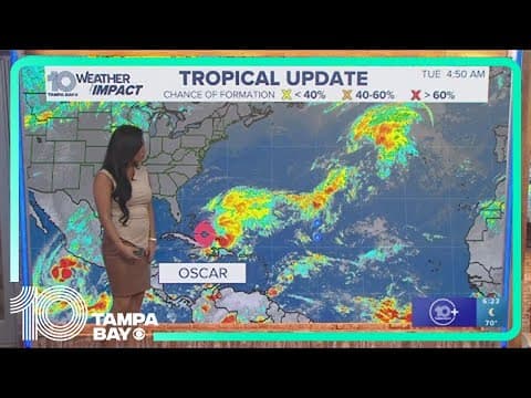 Tracking the Tropics: As Oscar moves away, there might be a chance of a stray shower for Flor8ida