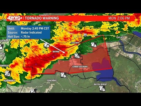 Tornado Warning issued for areas in St. James, St. John The Baptist until 2:45 PM