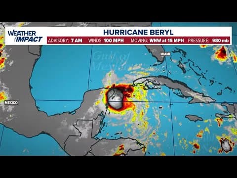 Hurricane Beryl update: 'Moving inland over Yucatan Peninsula' near Tulum as Cat. 2, NHC confirms