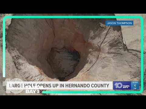 Large hole opens in ground on Brooksville property