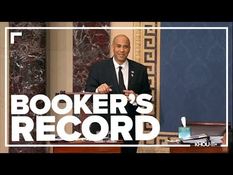 Cory Booker sets a record with protest Senate speech