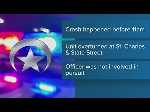 NOPD unit overturns on St. Charles