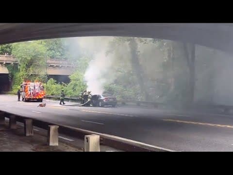 Rock Creek Parkway car fire