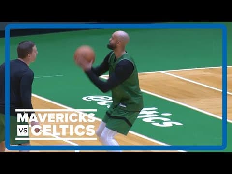 2024 NBA Finals | Celtics guard Derrick White practices in Boston on Tuesday