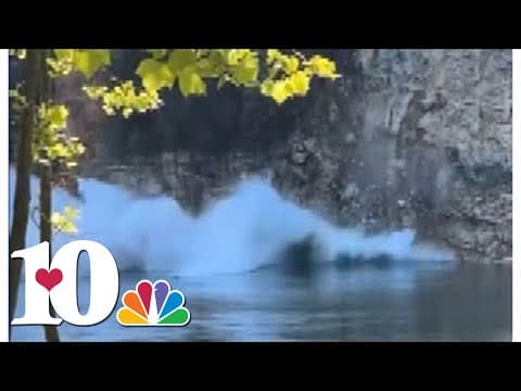 Wild video shows massive rock wall collapsing into Mead's Quarry Lake