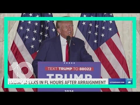Trump addresses supporters in Florida after arraignment