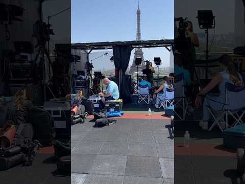 Broadcasters Report From Eiffel Tower at Paris Olympics