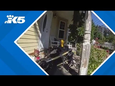 Motorcycle crashes into Pierce County home