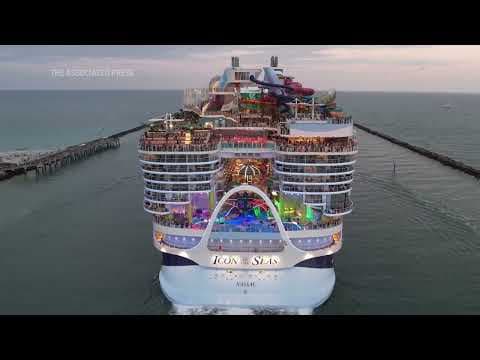 Icon of the Seas, the world’s largest cruise ship, sets out on maiden voyage from Miami
