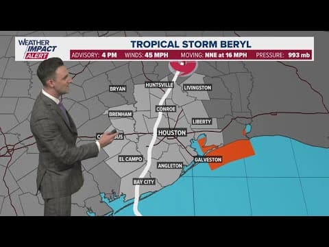 Tracking Beryl's path | Mon 4p update