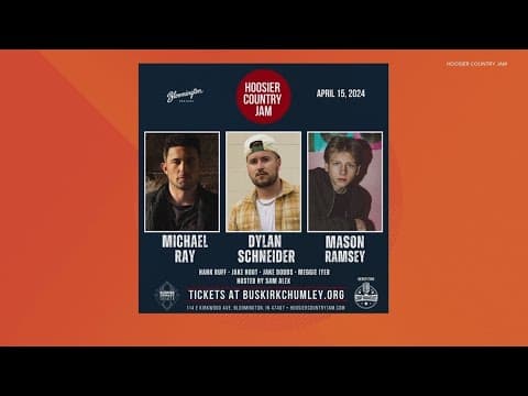 Mason Ramsey, Michael Ray, Dylan Schneider performing in Bloomington for Hoosier Country Jam