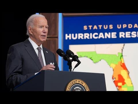Joe Biden provides update on response to Hurricane Milton on Thursday