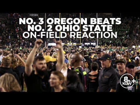 Recapping No. 3 Oregon's win against No. 2 Ohio State on the field after the game