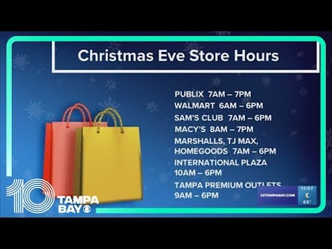 Christmas Eve store hours in Tampa Bay 2023