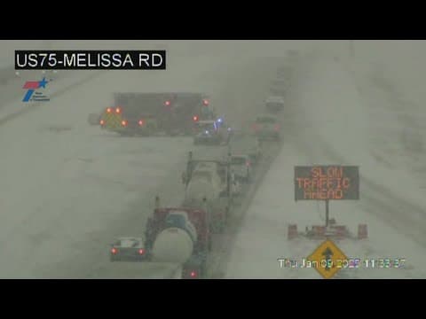 Road conditions in North Texas amid snow and sleet