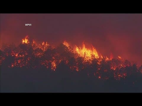 Massive wildfire burning in Ocean Co., New Jersey