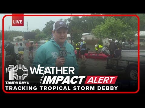 Sarasota rescue crews use boats to rescue people from floods