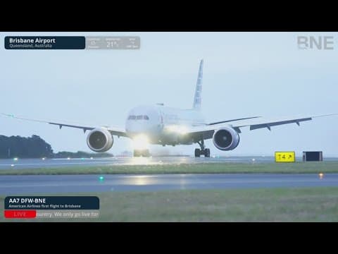 American Airlines lands its longest flight by distance from Dallas-Fort Worth to Brisbane, Australia