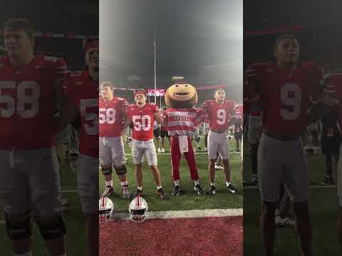 Carmen Ohio: Brutus and the Ohio State Buckeyes celebrate 37-9 win over Ohio University
