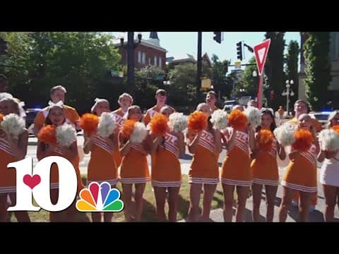 Vols cheerleaders welcome Tennessee baseball home