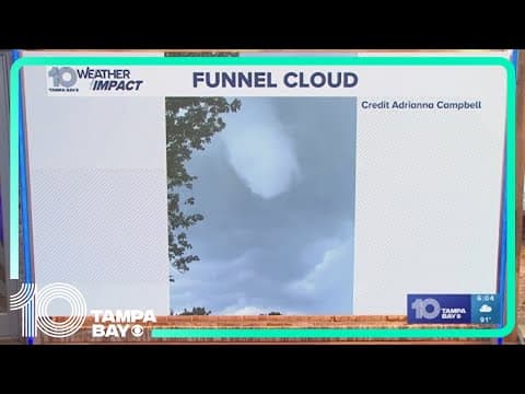 Viewer video shows funnel cloud near the Pasco/Hernando County line