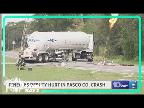 Pinellas County Sheriff's deputy seriously hurt after crash with tanker truck in Pasco County