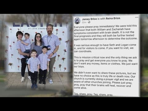 'We just want our boys' | Family holds out hope, as 2 young boys fight for their lives after home fi