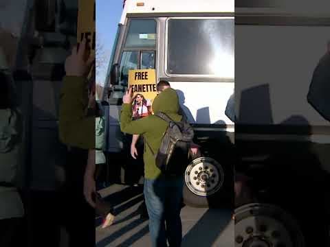 Protesters for Jeanette Vizguerra at ICE facility in Aurora