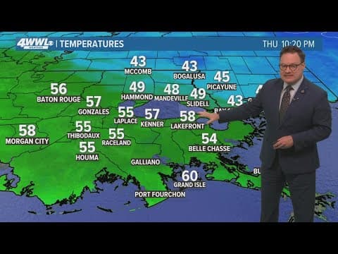 New Orleans 10pm Weather: Very cold weather moving in, rain this weekend