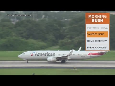 American Airlines plane blows tire on runway, video shows