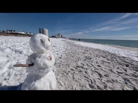Snowman on Orange Beach in Alabama