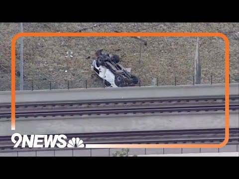 Aurora Police seek red truck after morning pursuit results in rollover crash