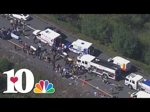 Two people dead and more than 40 injured after charter bus crash