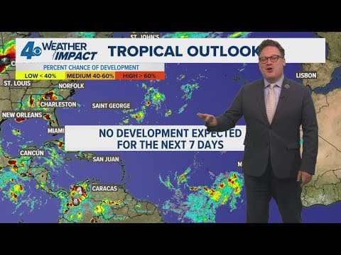 Tuesday 10 PM Tropical Update: No development expected across the Atlantic basin for the next 7 days
