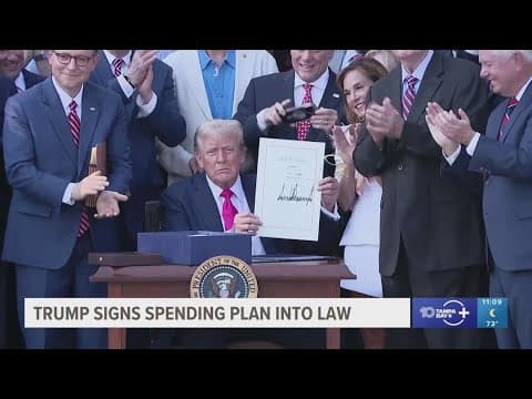 Trump signs his tax and spending cut bill at the White House July 4 picnic