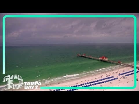 LIVE LOOK: Rainbow forms over Clearwater Beach on Friday, Aug. 23, 2024