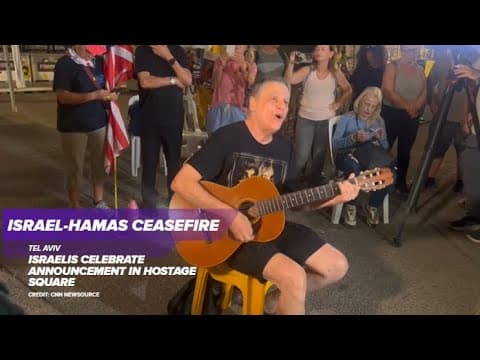 Israelis celebrate Israel-Hamas ceasefire announcement