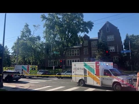 Raw video: Ambulances line up after mass shooting reported at Minneapolis Catholic school