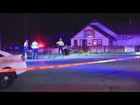 Crash sends power lines down across Washington Street on Indianapolis' west side