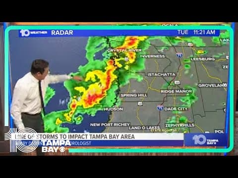 Line of showers, storms to impact Tampa Bay area