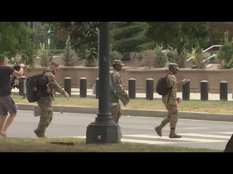 National Guard troops mobilized in Washington, D.C. after President Trump's executive order