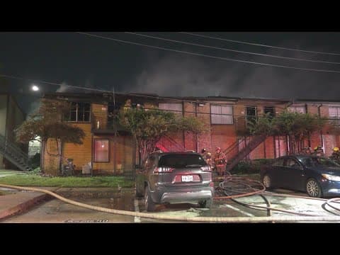 Firefighter taken to hospital after west Houston apartment fire, HFD says | 12 units damaged