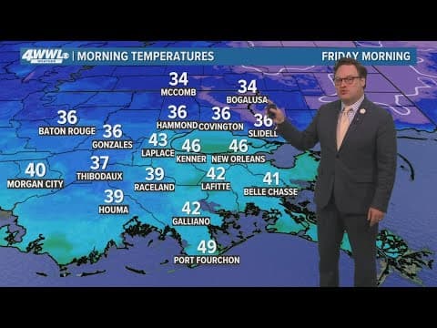 New Orleans 10pm Weather: Frosty Friday morning, warm weekend ahead