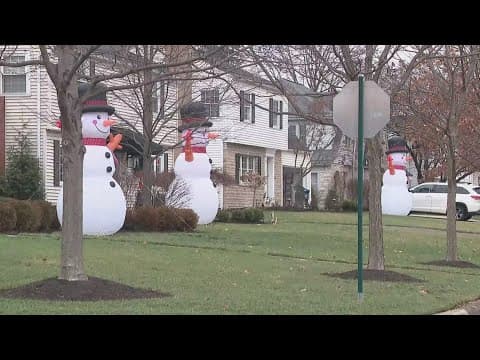 Upper Arlington streets get in holiday spirit with coordinated blow-up decorations