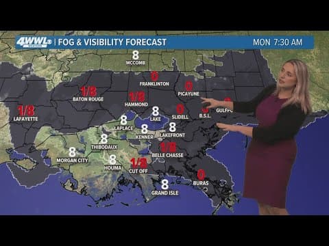 New Orleans 10pm Weather: Possible dense fog Monday, warming up this week